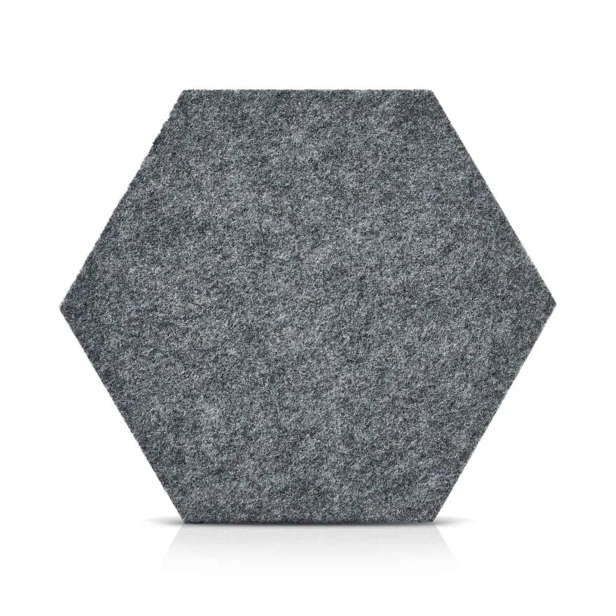 Hexa FLAT Acoustic Felt Wall Panels on white background GREY Multipack Decormania UK
