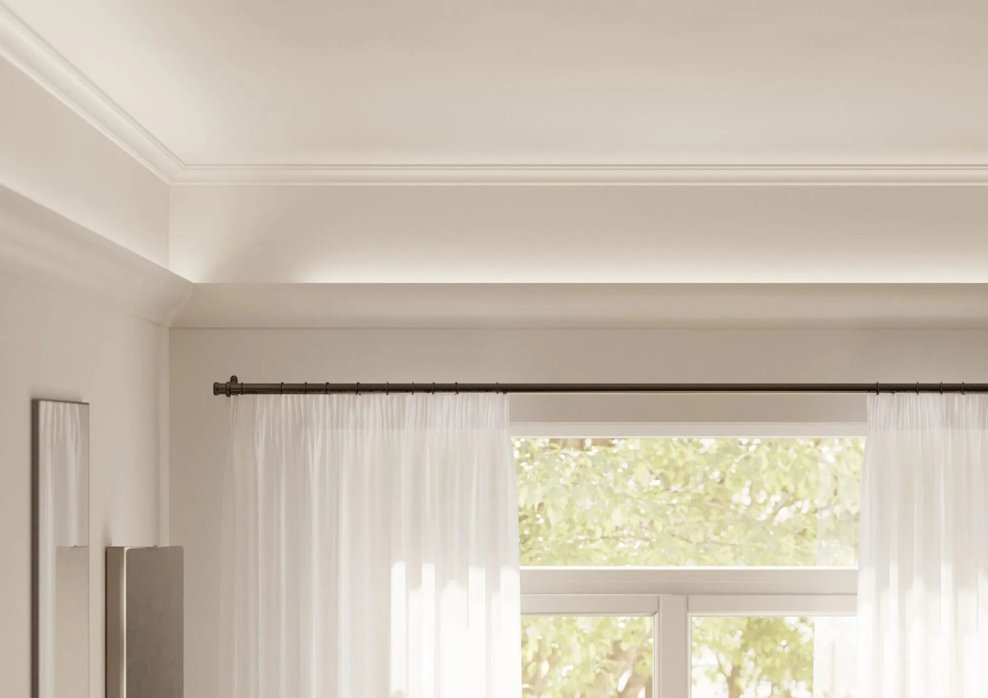 IL13 WALLSTYL 2M Ceiling Coving for LED Lighting | in a stylish bedroom, adding modern lighting details to the ceiling | DecorMania UK

