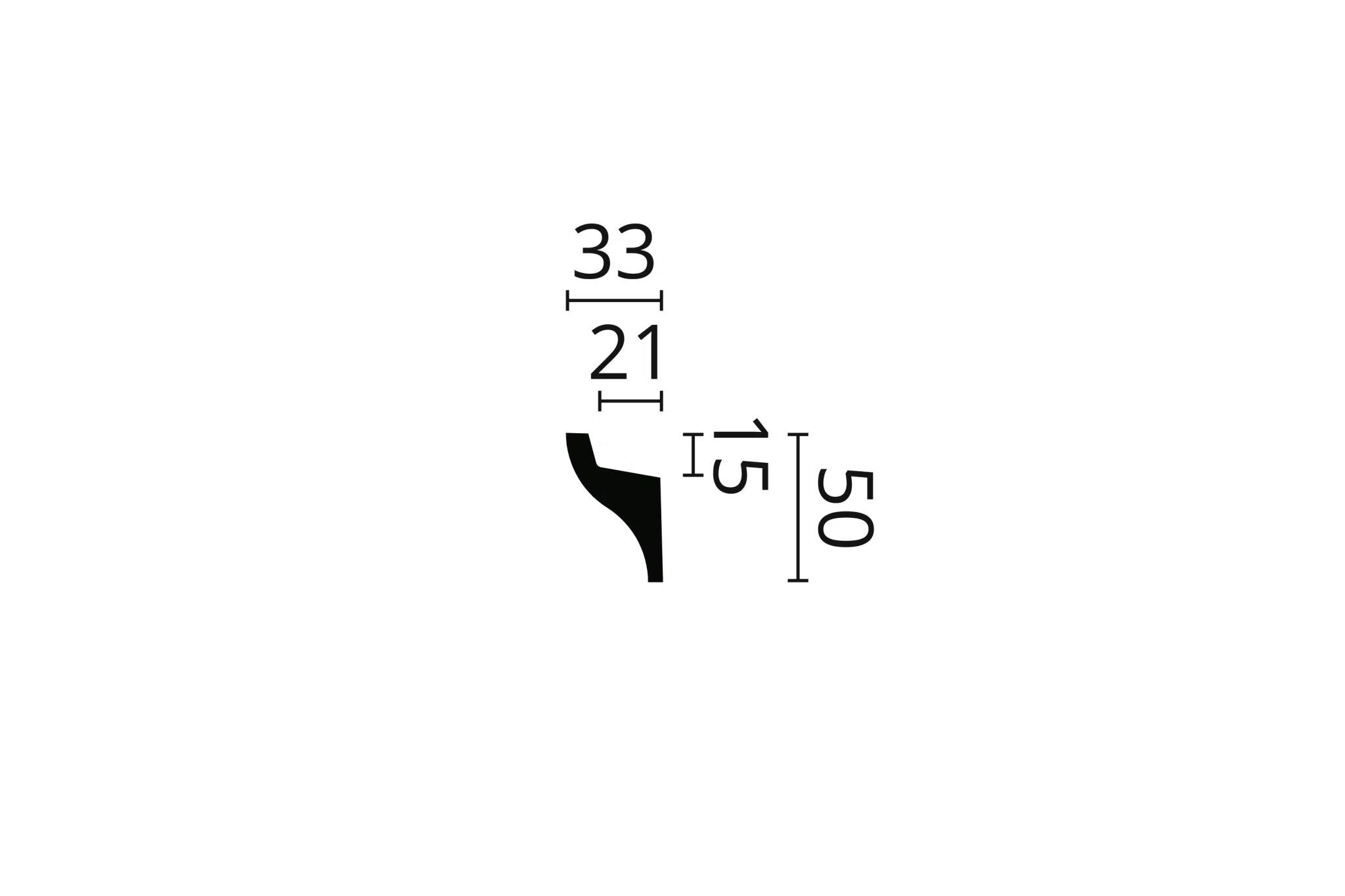 Dimensions of IL3 WALLSTYL 2M Ceiling Coving for LED Lighting | DecorMania UK 