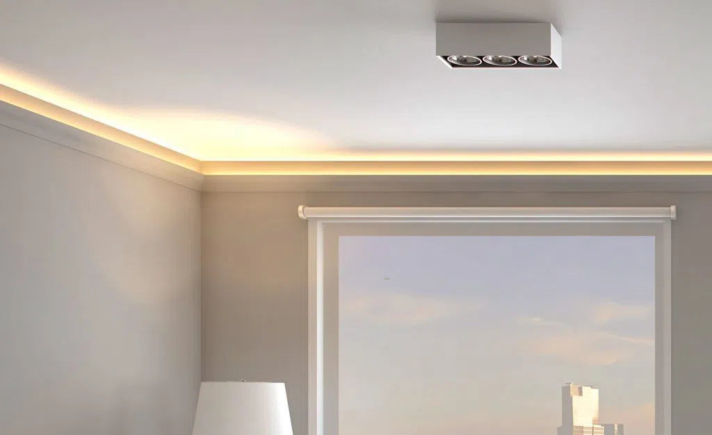 IL3 WALLSTYL 2M Ceiling Coving for LED Lighting on ceiling with spotlights | DecorMania UK 