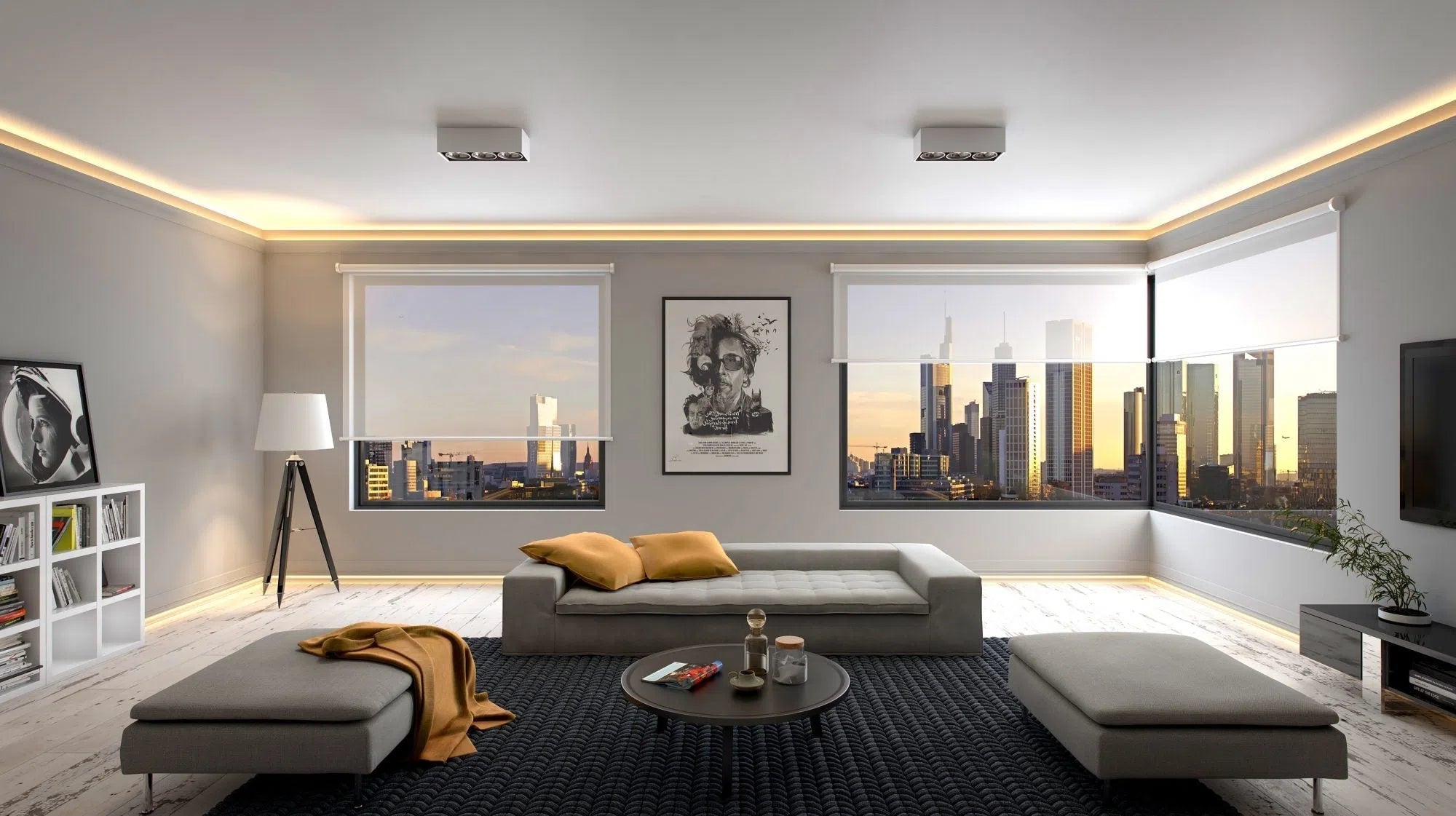 IL3 WALLSTYL 2M Ceiling Coving for LED Lighting in the modern living room  | DecorMania UK 