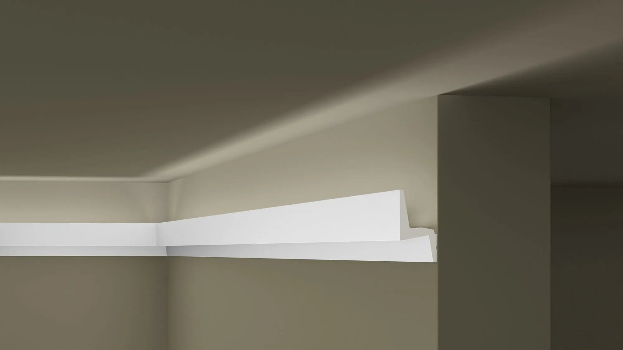 IL6 ARSTYL® 2m Ceiling Coving for LED Lighting installed along the ceiling, creating soft indirect lighting | DecorMania UK
