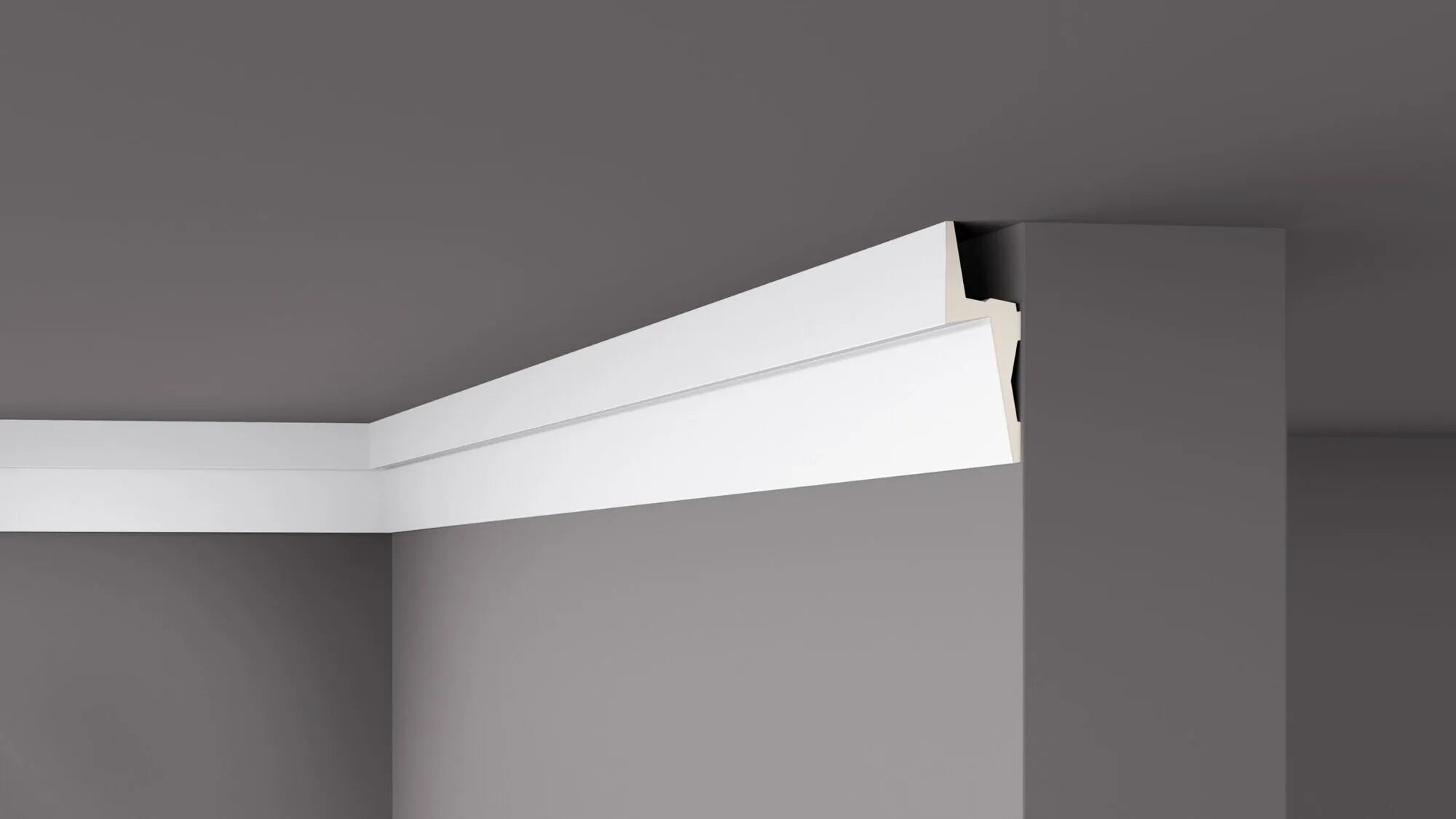 IL8 ARSTYL 2M Ceiling Coving for LED Lighting on dark grey ceiling | DecorMania UK 