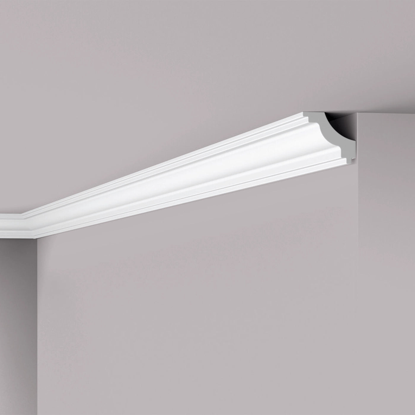 NOMASTYL® NMC 2m Ceiling Coving on plain wall and ceiling Decormania UK