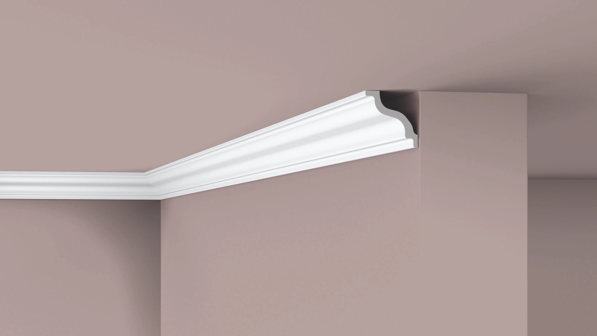 NOMASTYL® NMC 2m Ceiling Coving on plain wall and ceiling Decormania UK