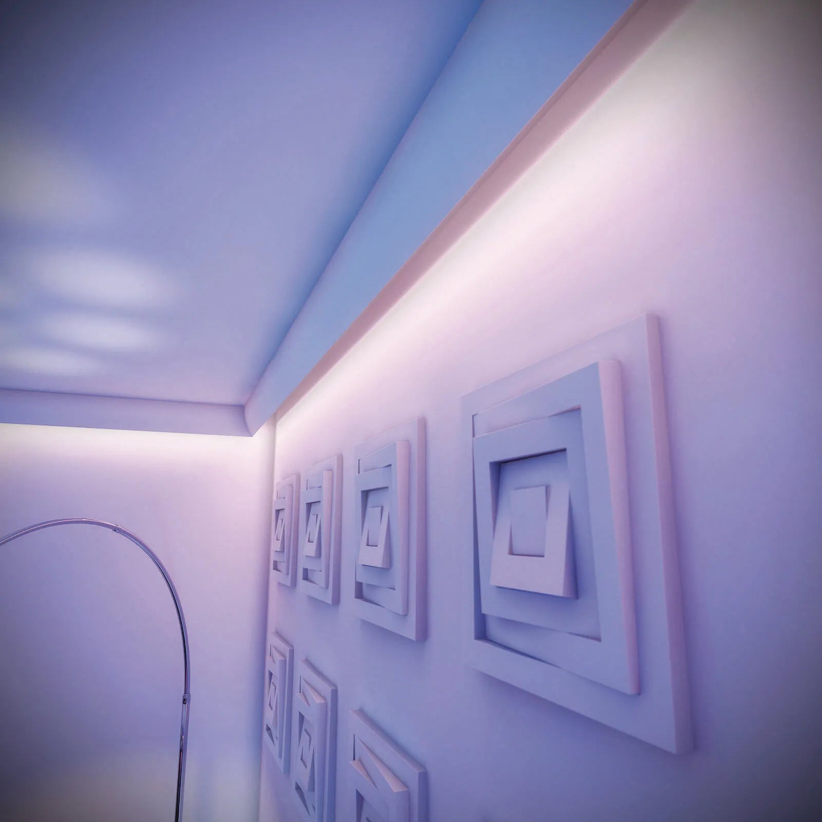WT3 WALLSTYL 2M Ceiling Coving for LED Lighting as a modern wall decor  | DecorMania UK 