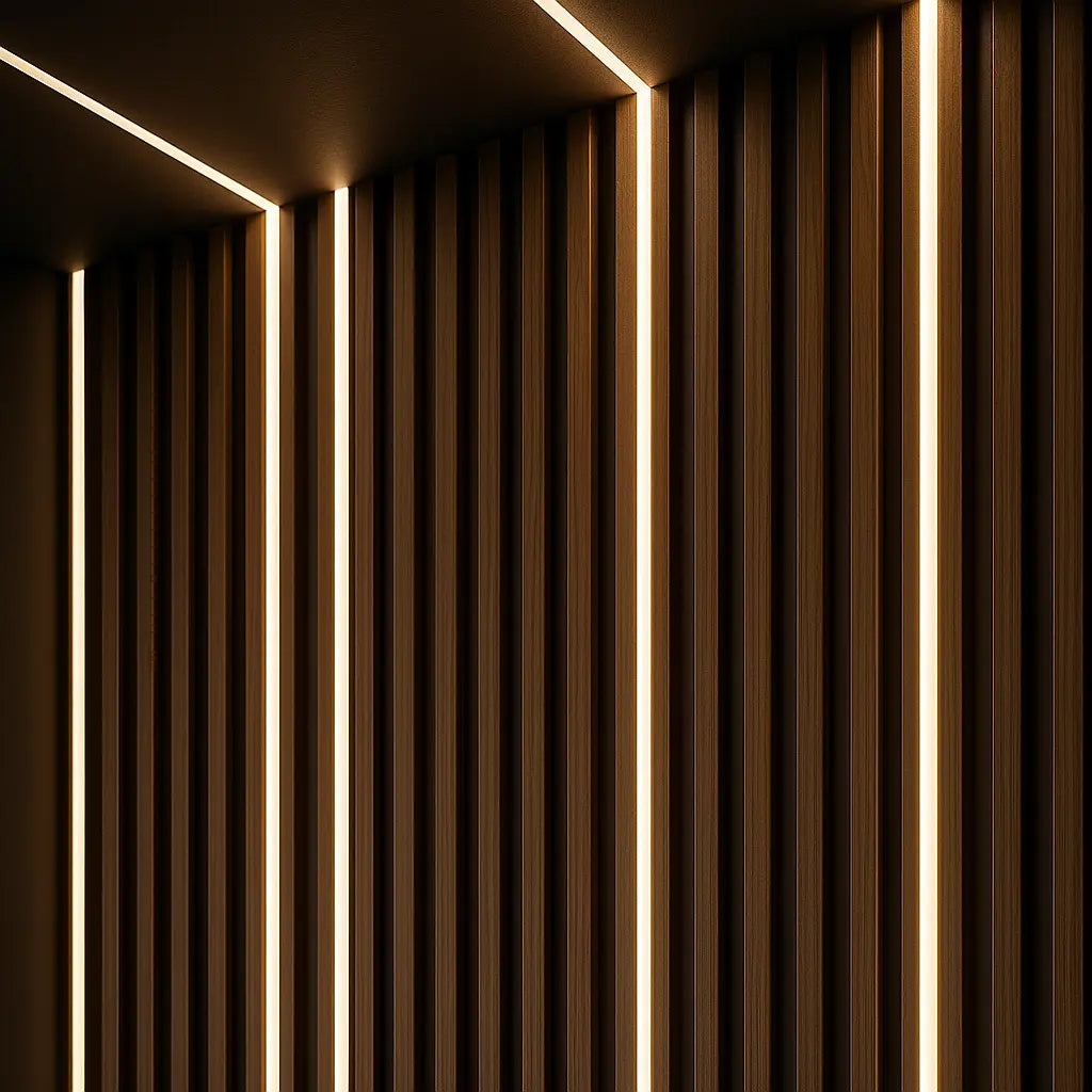 LED Stripe kit between slats close up