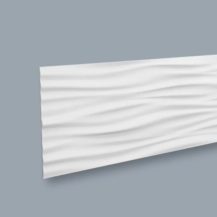 LIQUID 3D wall panel ARSTYL® displayed on a grey background, featuring smooth flowing lines | DecorMania UK