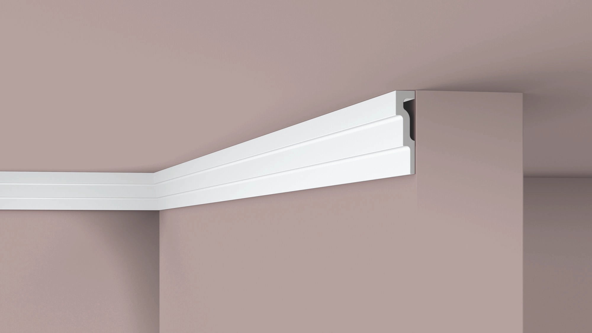 NOMASTYL® NMC 2m Ceiling Coving on plain wall and ceiling Decormania UK