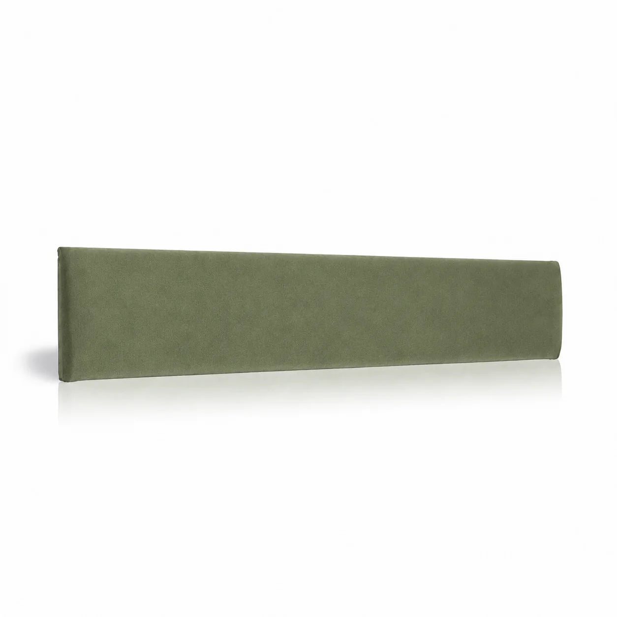 Sage Green upholstered padded wall panel, 90 x 15 cm, shown at a slight angle on a white background
