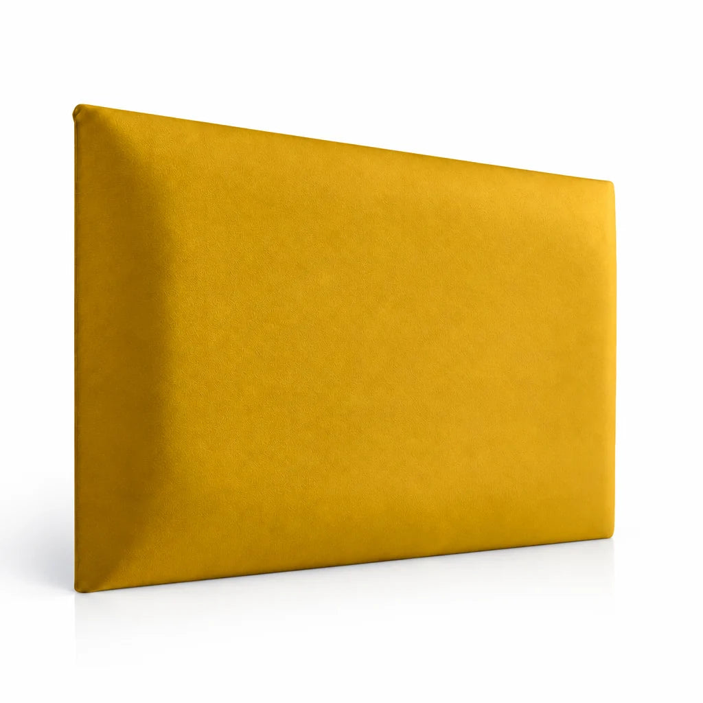 Upholstered padded wall panel 60 x 30 cm in Ochre