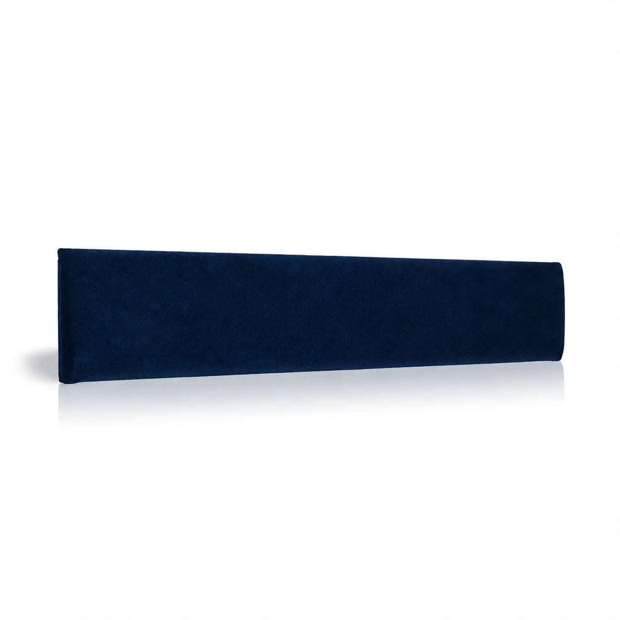 Navy Blue upholstered padded wall panel, 90 x 15 cm, shown at a slight angle on a white background
