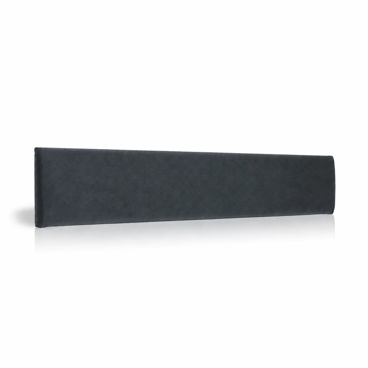 Charcoal Grey upholstered padded wall panel, 90 x 15 cm, shown at a slight angle on a white background