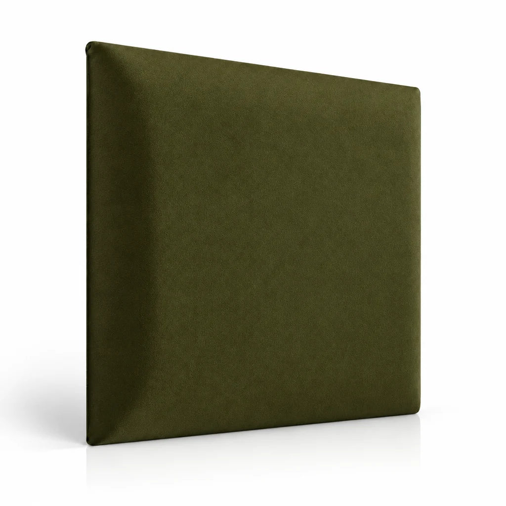 Olive Green upholstered wall panel 60 x 60 cm