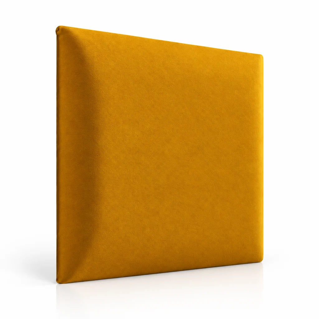 Ochre upholstered wall panel 60 x 60 cm