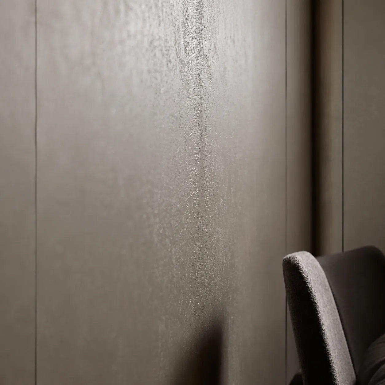 Close-up of Mineral Light Grey wall panel texture and subtle joints