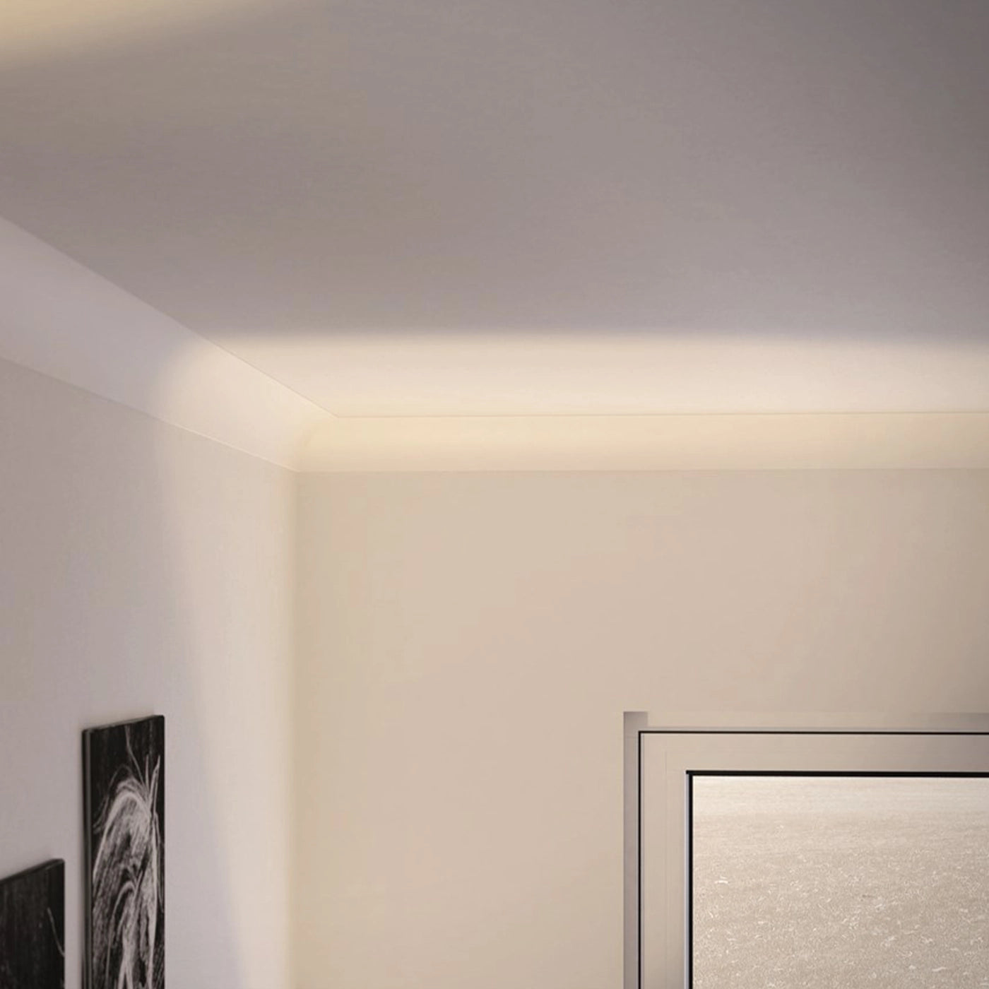 NOMASTYL® NMC 2m Ceiling Coving on plain wall and ceiling Decormania UK