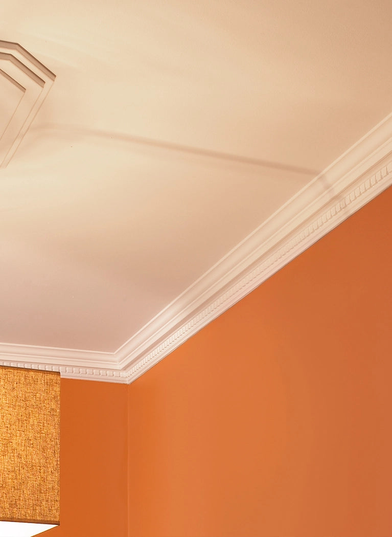 NMC Ceiling Coving and cornice collection on orange wall Decormania UK