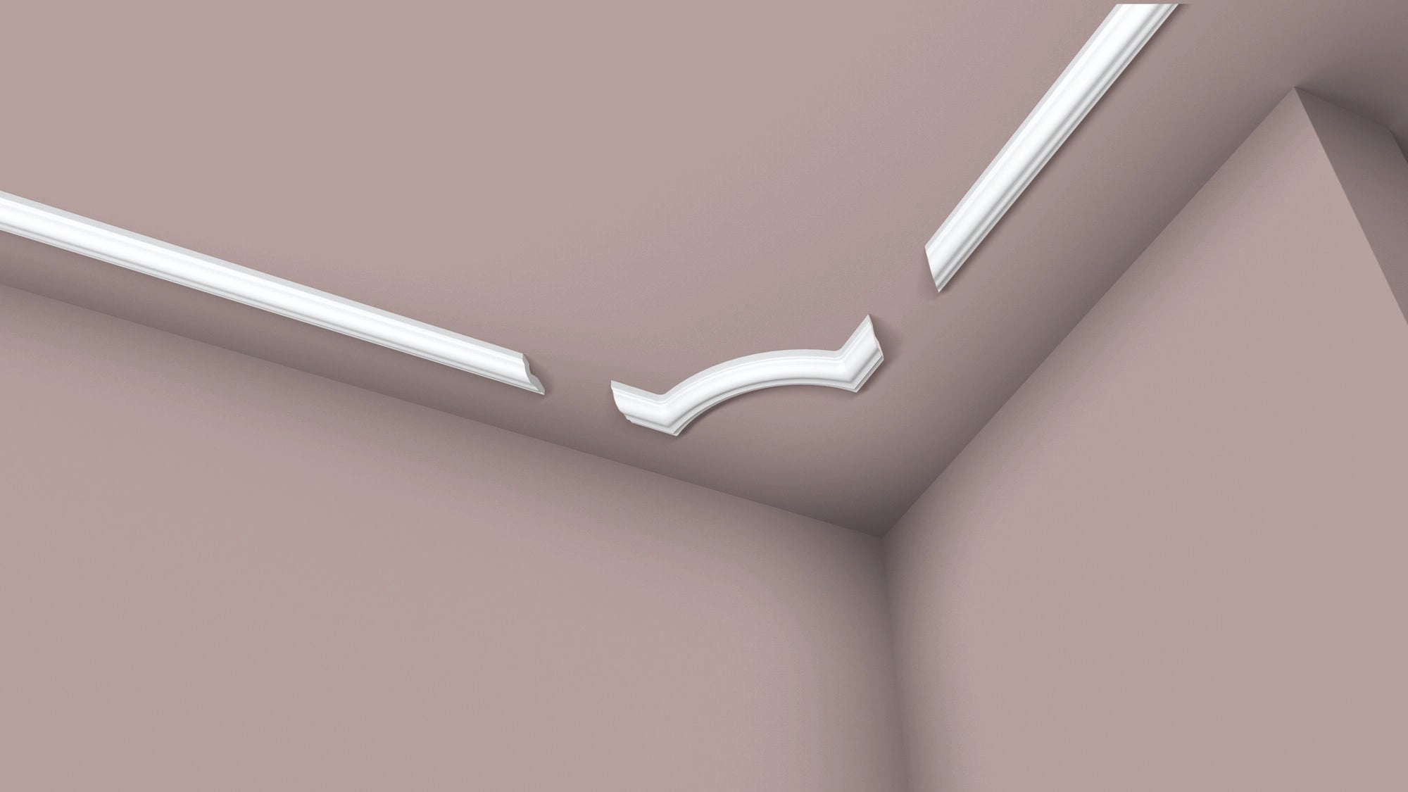 NOMASTYL® NMC 2m Ceiling Coving on plain wall and ceiling Decormania UK