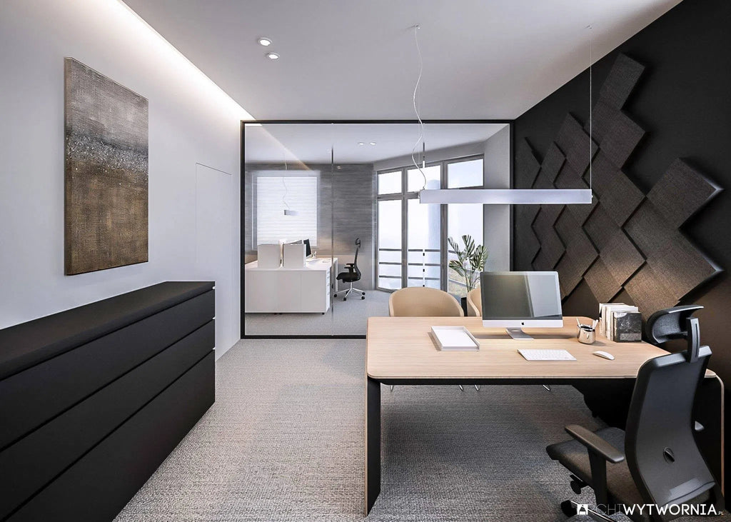PIXEL L Soft Acoustic Wall Panel in modern office interior Decormania UK
