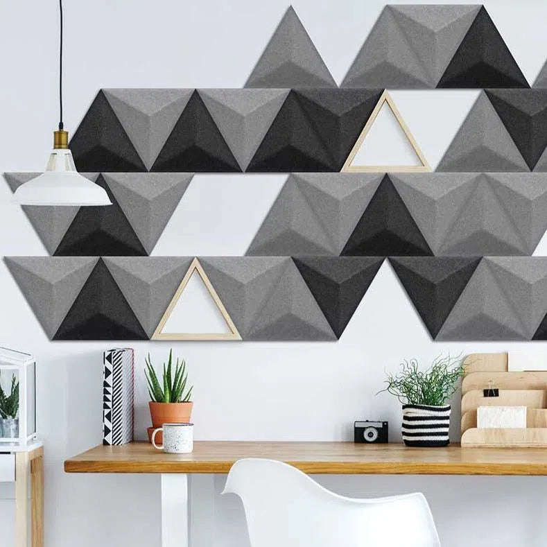 PYRAMID 3D Acoustic Felt Wall Panels composition CREAM Multipack Decormania UK