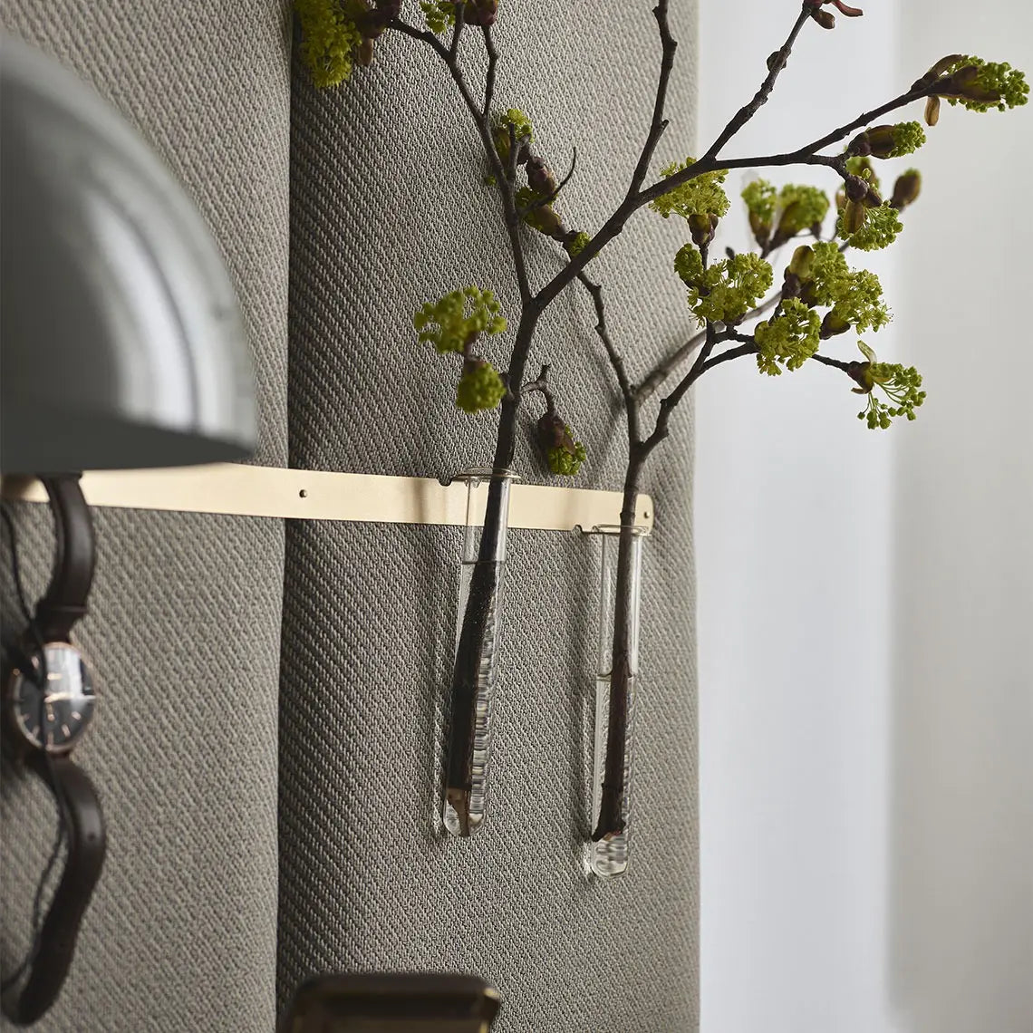 Padded Wall Boards Accessories - Decorative Strip 2 Gold on grey panel closeup Decormania UK