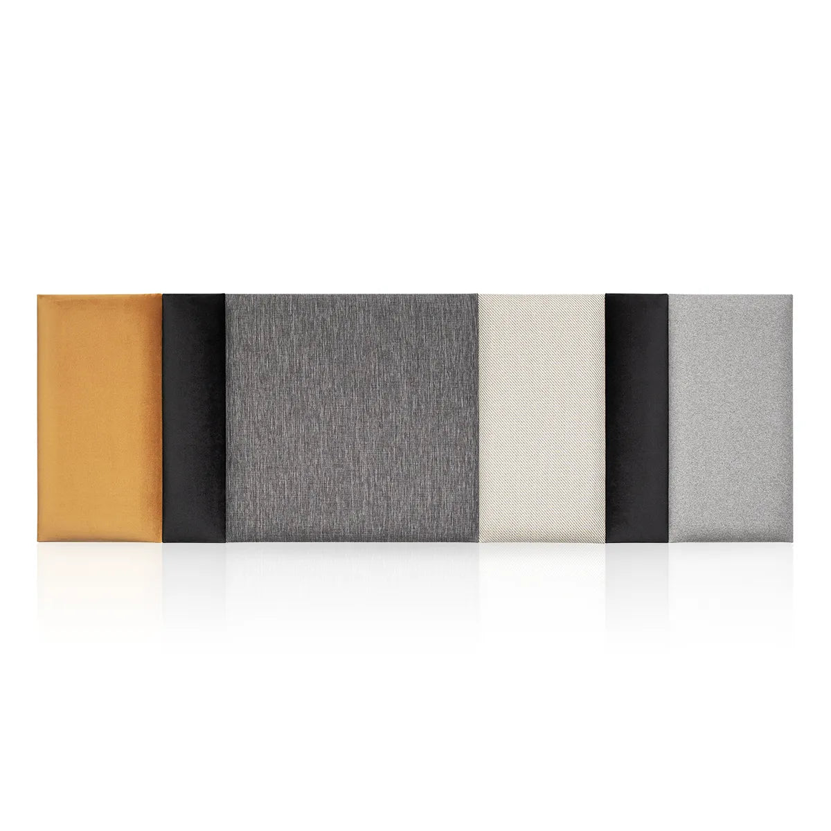 Padded Wall Panels Set 1 Mustard on white background Decormania UK