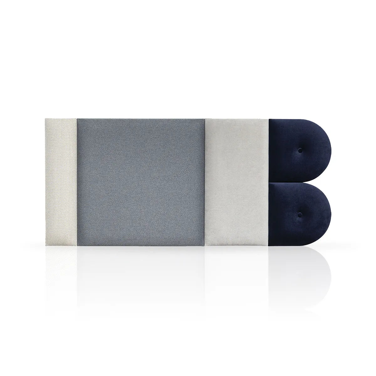 Padded Wall Panels Set 3 Grey on white background Decormania UK