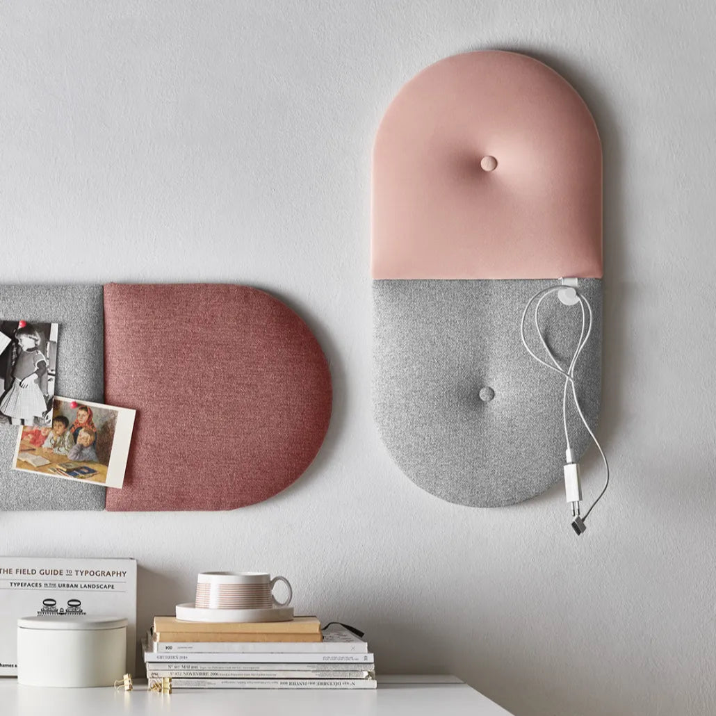 Padded Wall Panels Set 5 Pink on white background Decormania UK