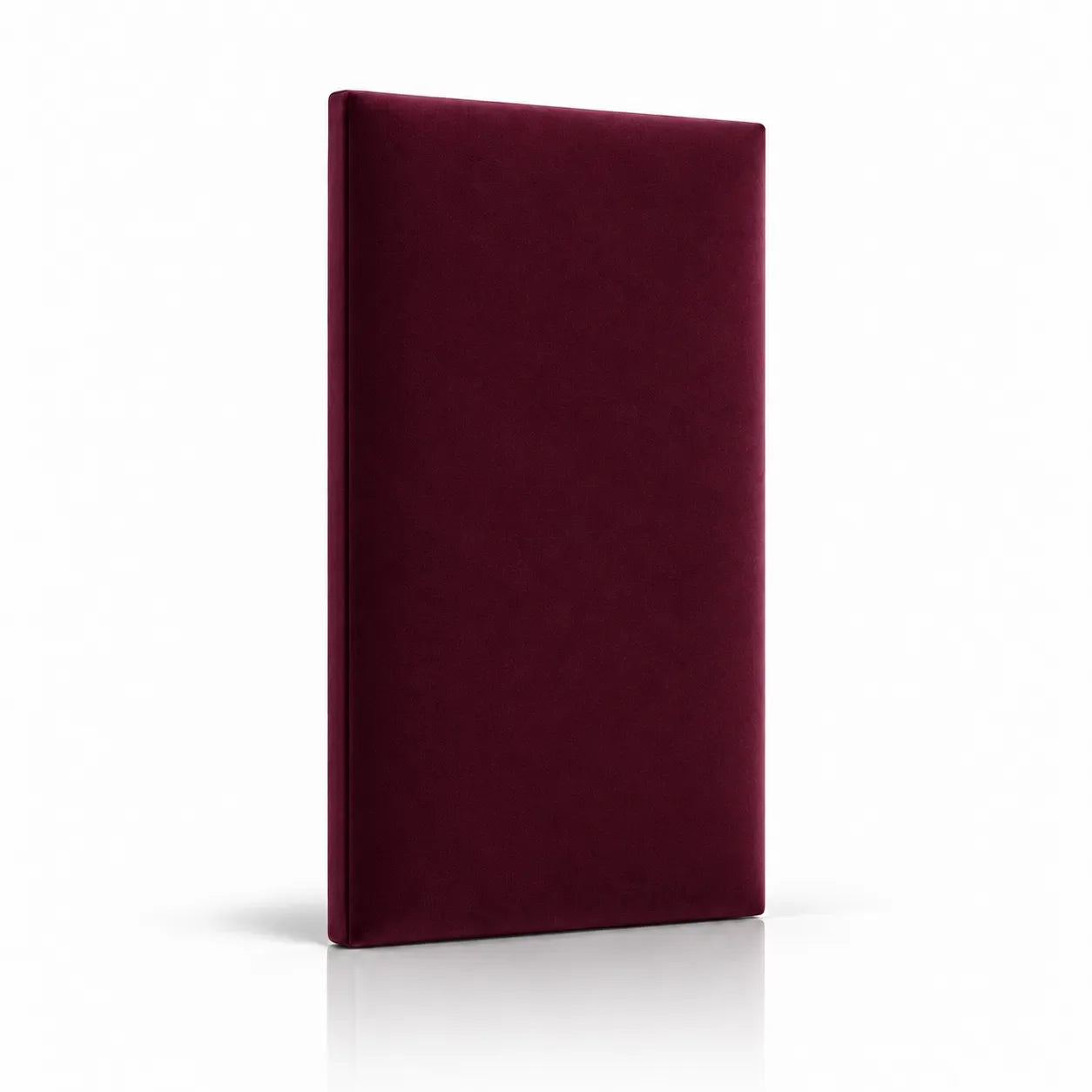 Burgundy bespoke upholstered wall panel on white background