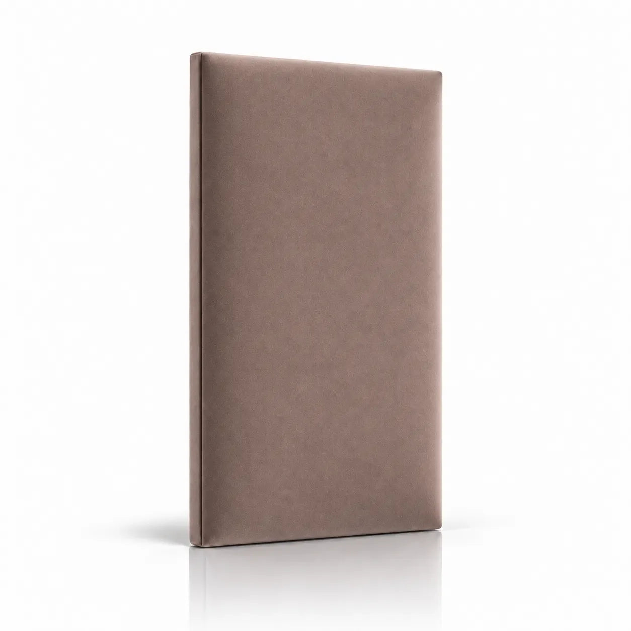 Dusty pink bespoke upholstered wall panel on white background