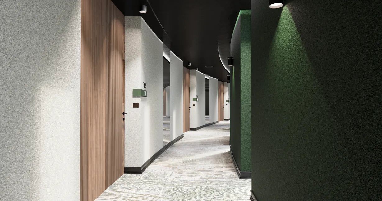 Plain Acoustic Wallpaper Wool hallway interior DecorMania UK
