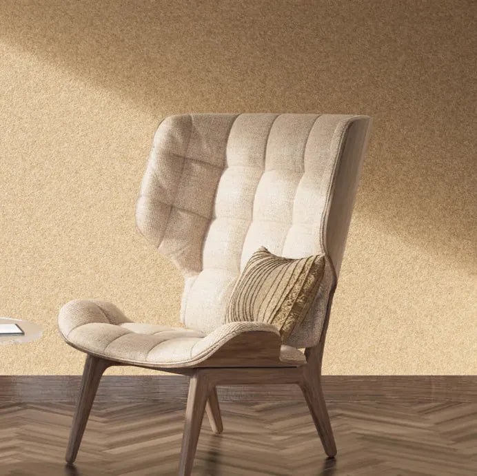 Plain Acoustic Wallpaper Wool in beige interior Decormania