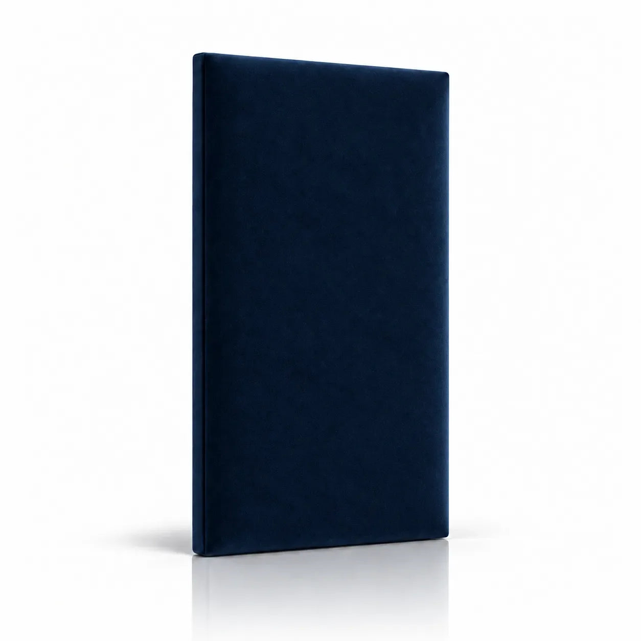 Navy blue bespoke upholstered wall panel on white background