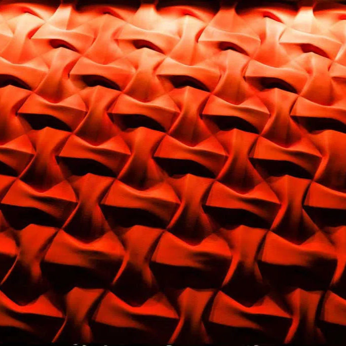 RIBBON 3D Wall Art - Polystyrene Wall Panels painted red | DecorMania UK 