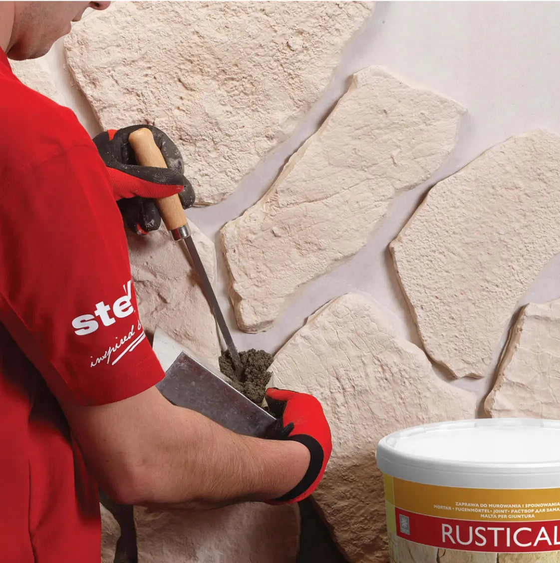Rustical Grout - Decormania Adhesive & Accessory during application Decormania UK