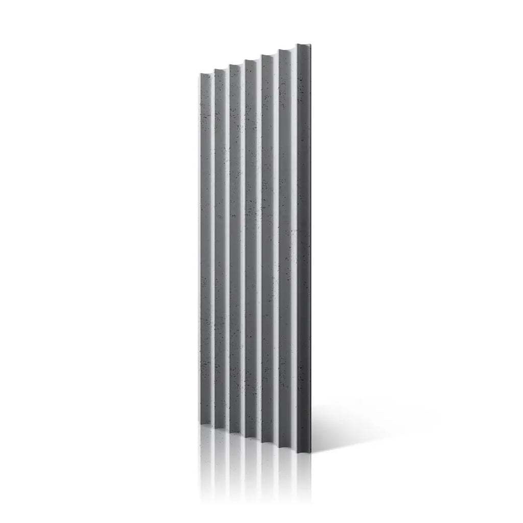 3D Concrete Wall Panels GROOVER S colour B50 on white background DecorMania UK