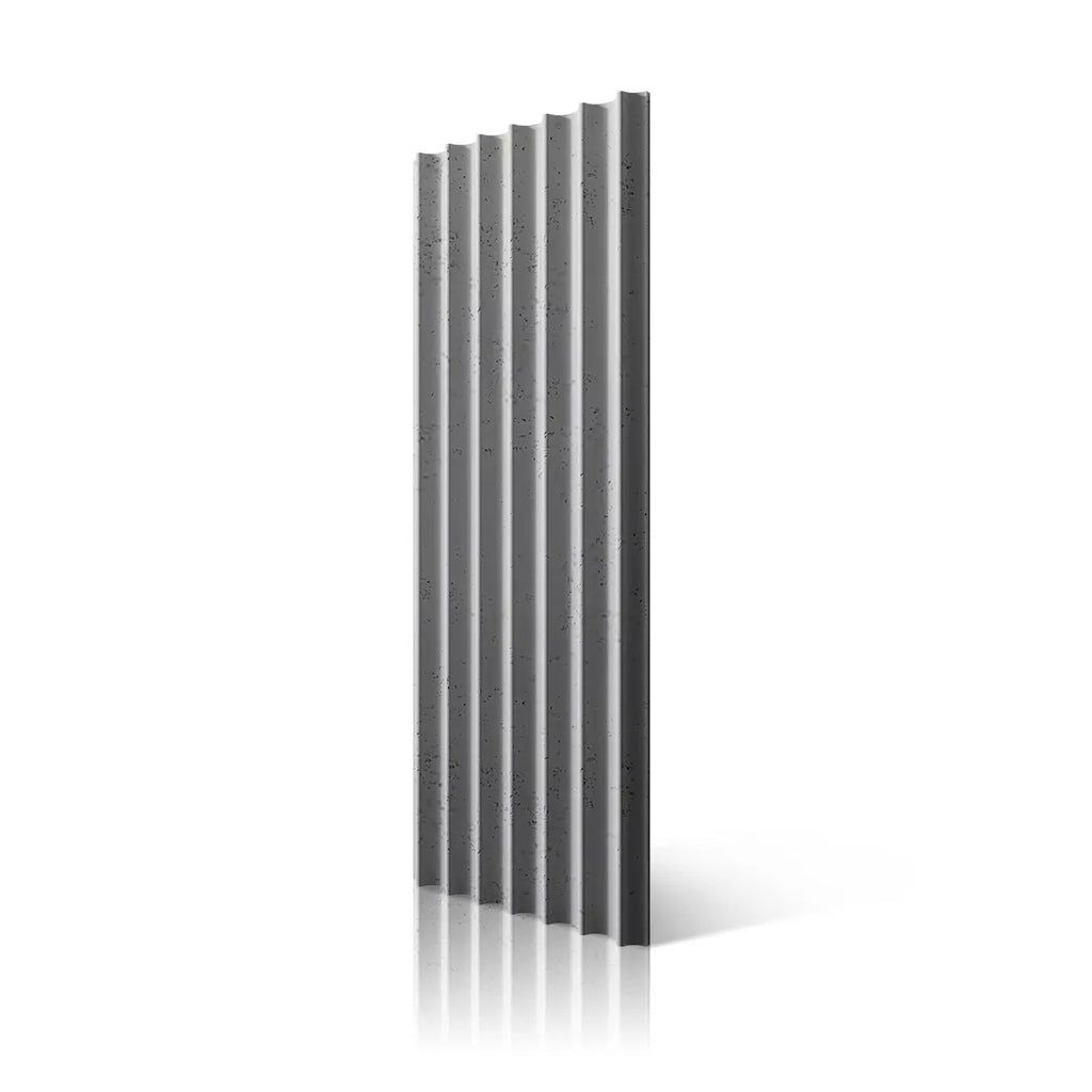3D Concrete Wall Panels GROOVER S colour B51 on white background DecorMania UK