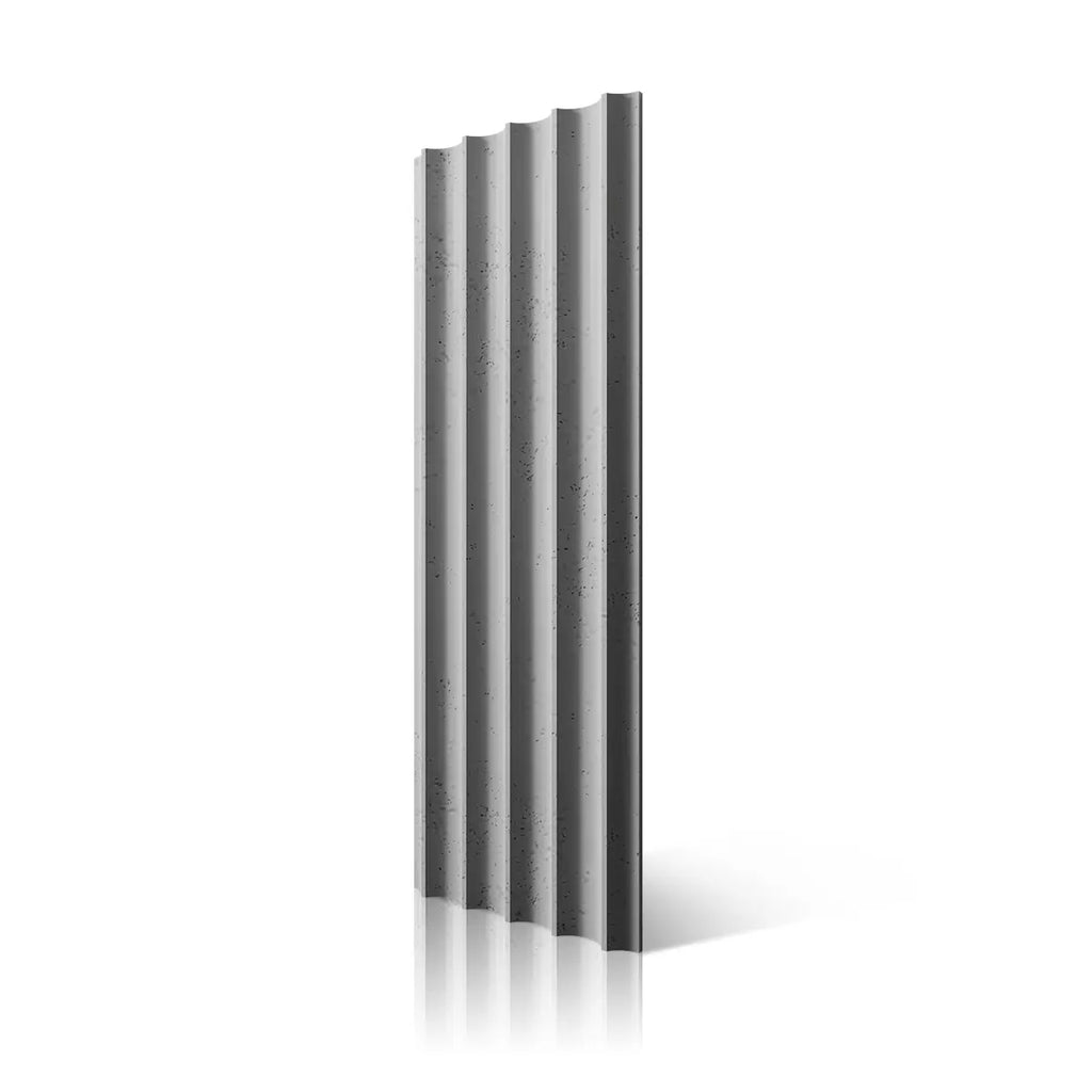 3D Concrete Wall Panels GROOVER S50 colour on white background Decormania UK