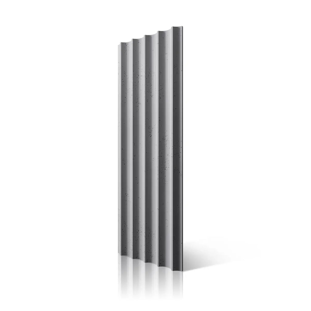 3D Concrete Wall Panels GROOVER S95 colour on white background Decormania UK