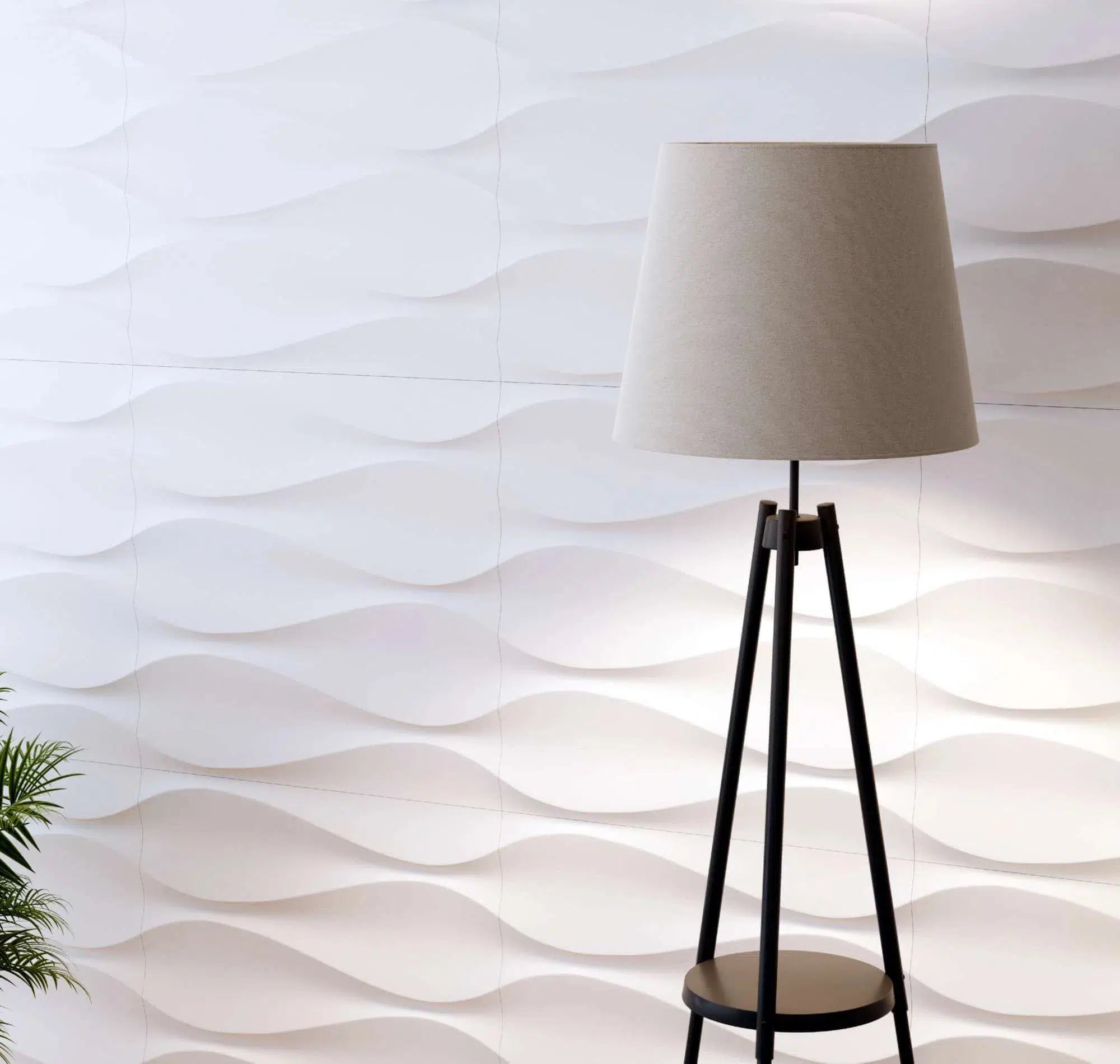 SANDGLASS 3D Decorative Wall Panels - Polystyrene in modern interior with a lamp | DecorMania UK