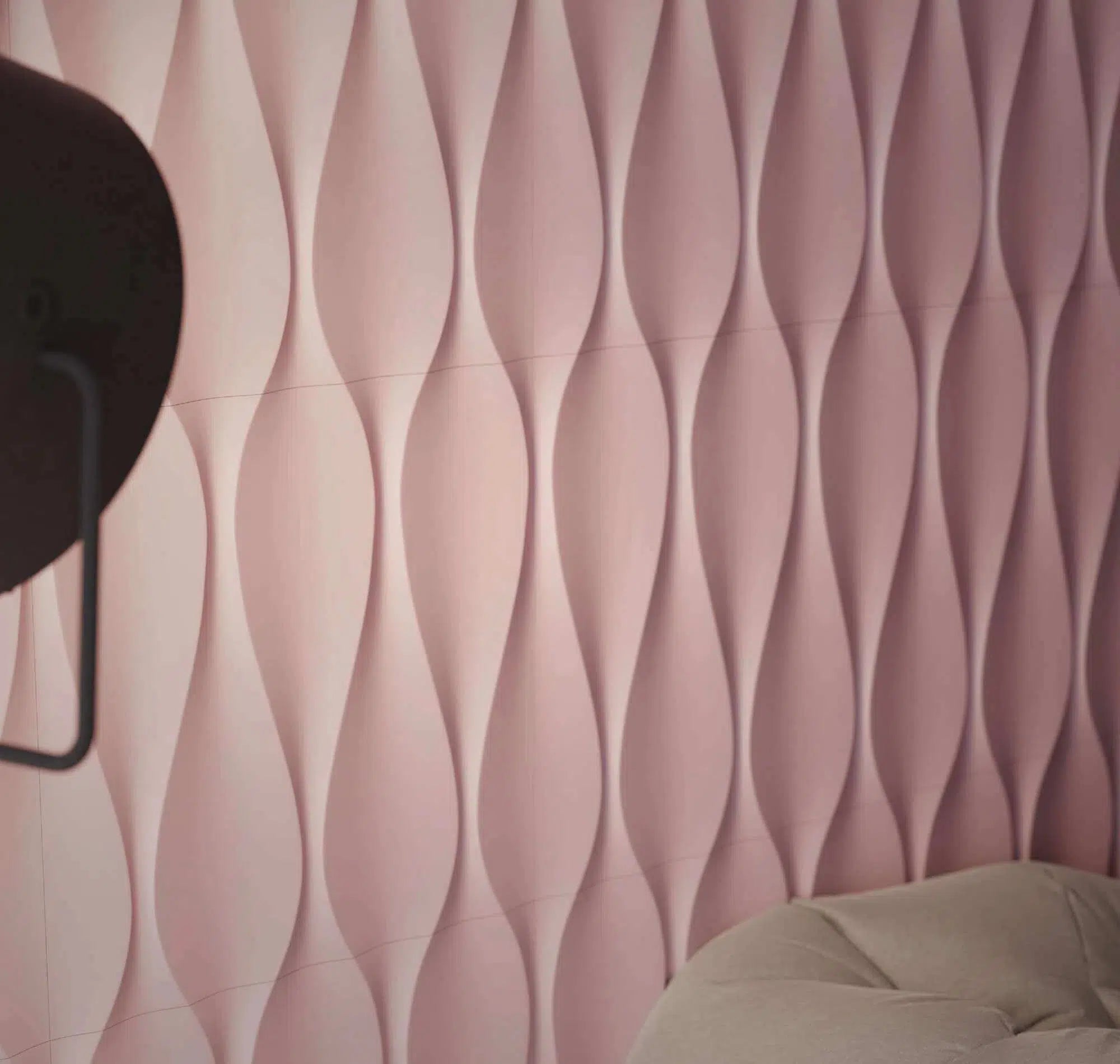 SANDGLASS 3D Decorative Wall Panels - Polystyrene in pink colour closeup | DecorMania UK