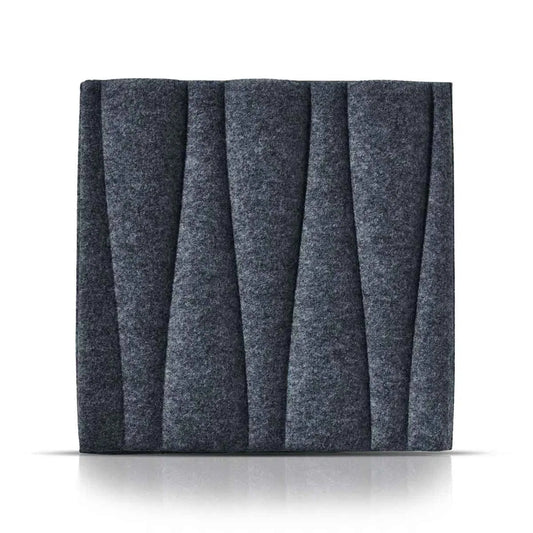 SANDGLASS Acoustic 3D Felt Wall Panels on white background GREY Multipack Decormania UK