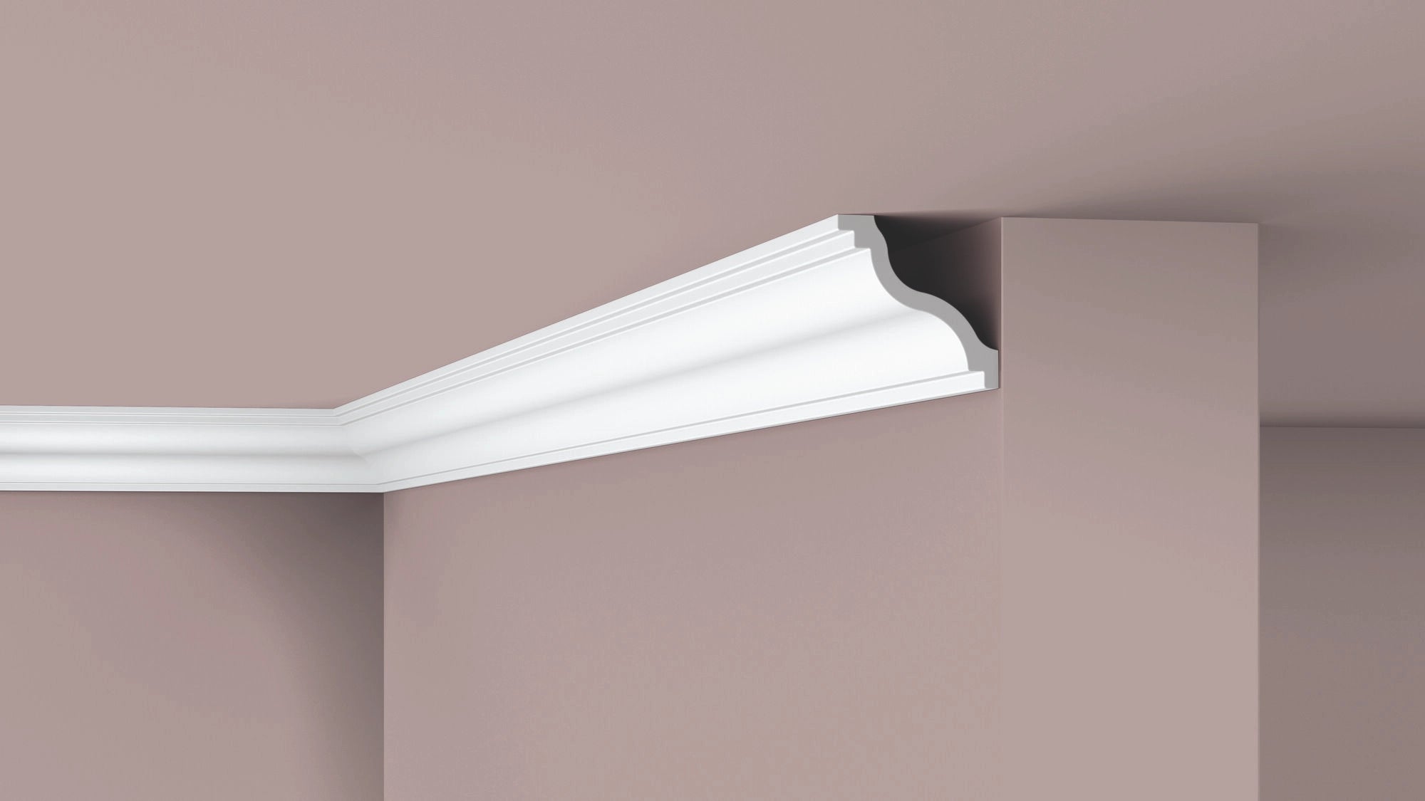 NOMASTYL® NMC 2m Ceiling Coving on plain wall and ceiling Decormania UK