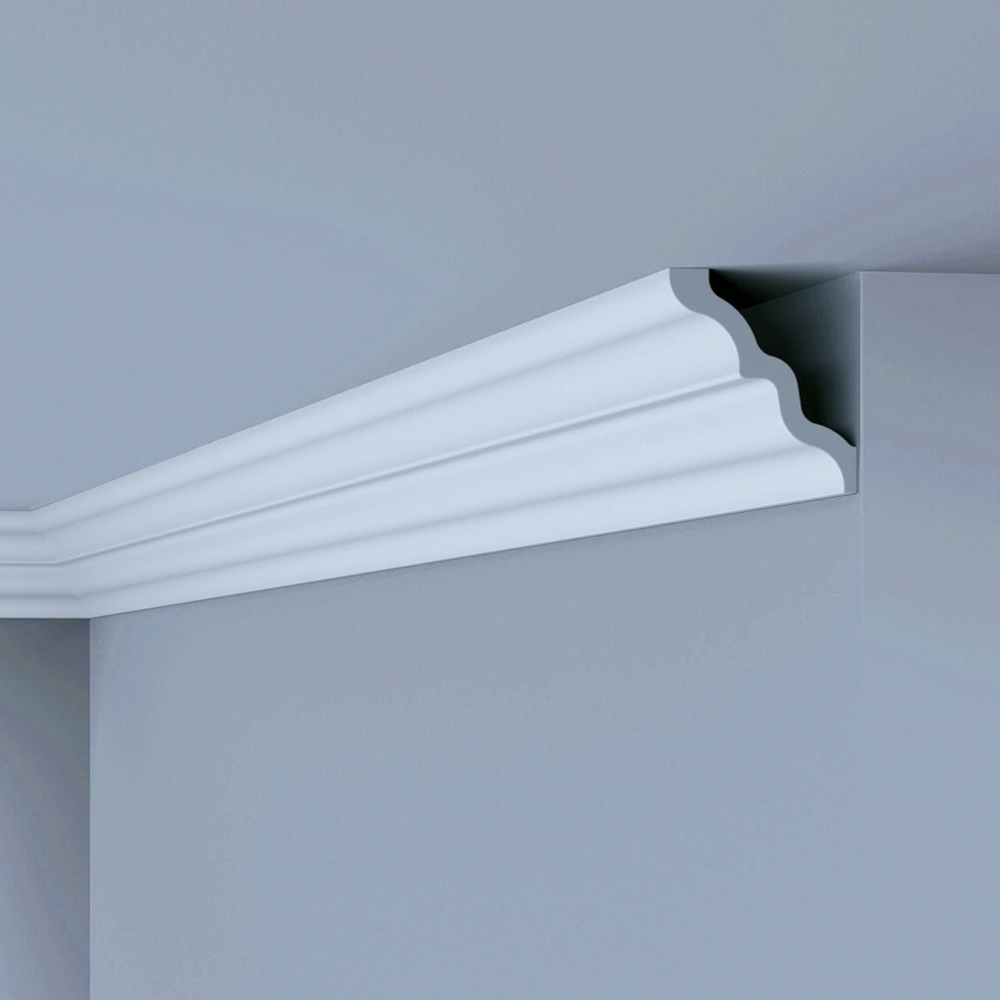 NOMASTYL® NMC 2m Ceiling Coving on plain wall and ceiling Decormania UK