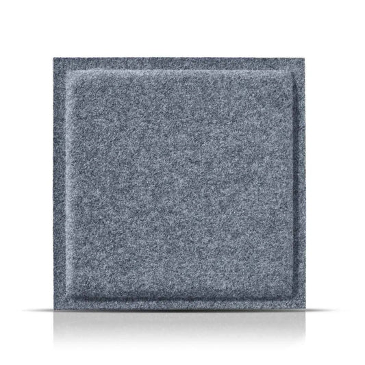 SQUARE BOLD Acoustic 3D Felt Wall Panels on white background GREY Multipack Decormania UK