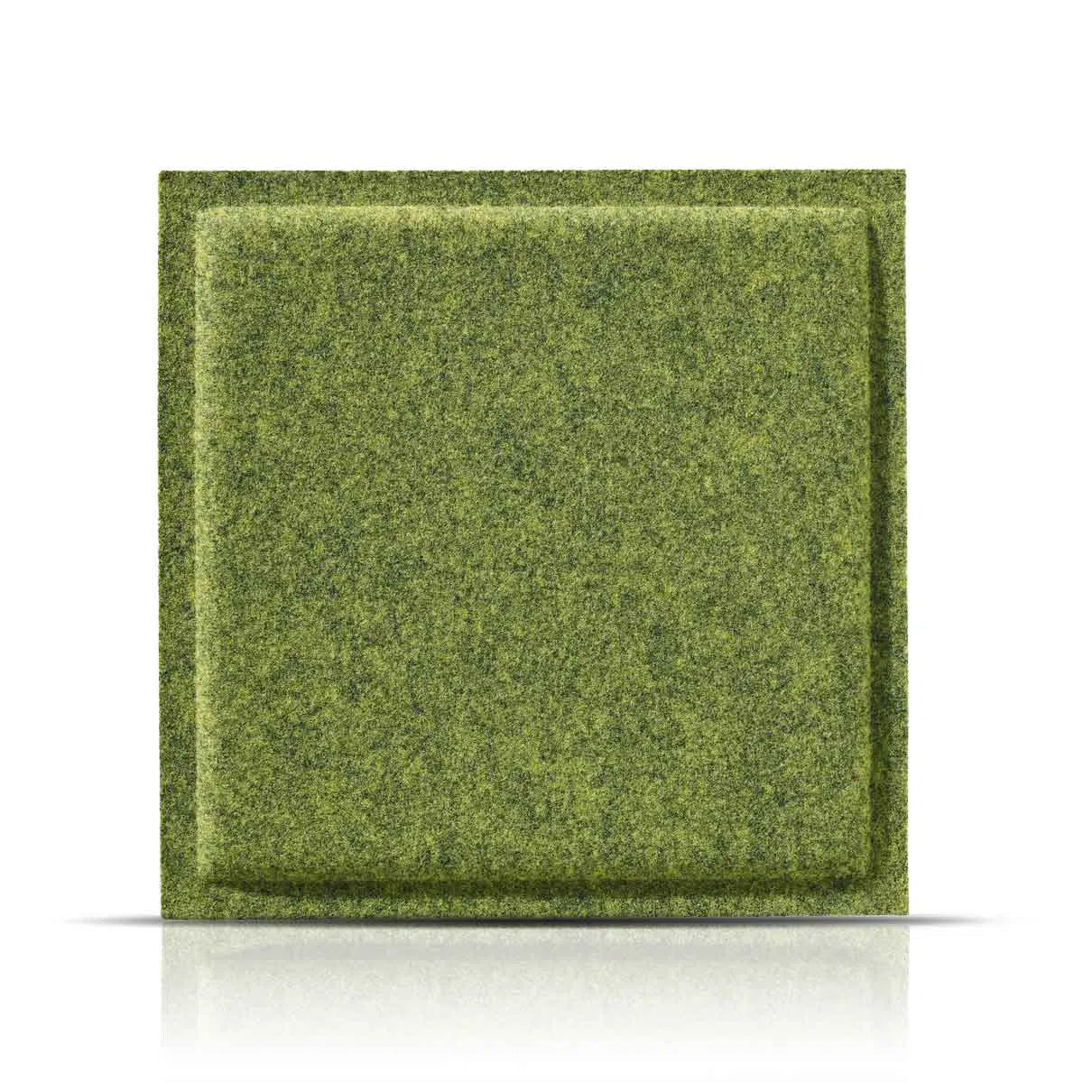 SQUARE BOLD Acoustic 3D Felt Wall Panels on white background OLIVE Multipack Decormania UK