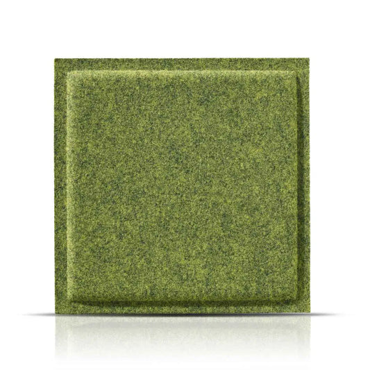 SQUARE BOLD Acoustic 3D Felt Wall Panels on white background OLIVE Multipack Decormania UK