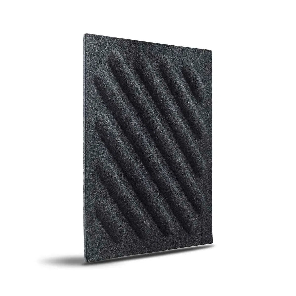 SQUARE RIFT 2 3D Acoustic Felt Wall Panels on white background BLACK Multipack Decormania UK