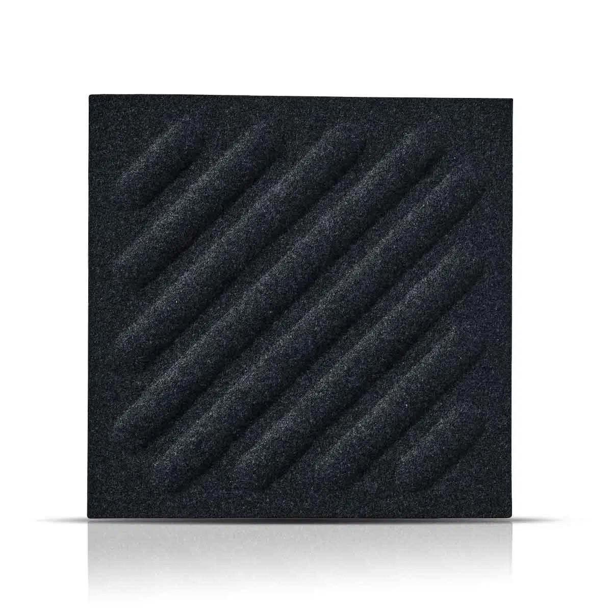 SQUARE RIFT 2 3D Acoustic Felt Wall Panels on white background BLACK Multipack Decormania UK